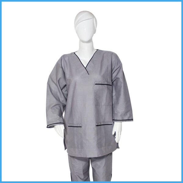 Medical Scrub Ash Grey Color Full Sleeves