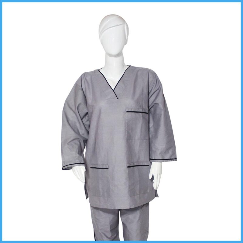 Medical Scrub Ash Grey Color Full Sleeves