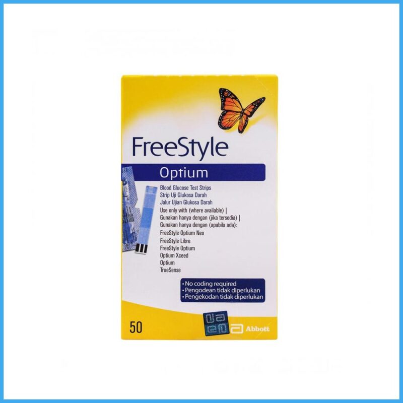 Abbott Optium Freestyle Blood Glucose Test Strips 50