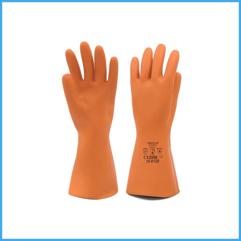 Heavy Duty Flock Line Rubber Gloves Industrial Made In Malaysia