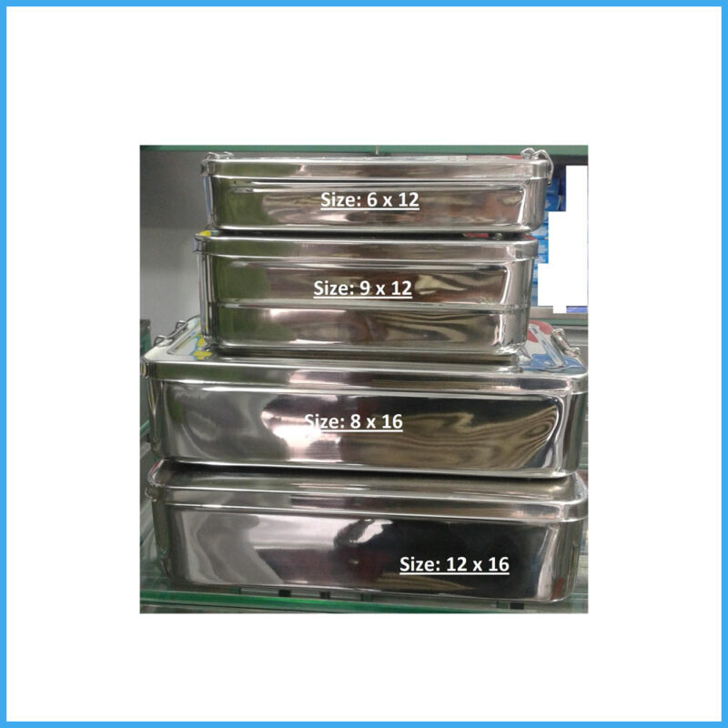 Instrument Sterilization Box Stainless Steel Size 12 x 16