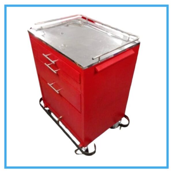 Medicine Trolley Iron with S.S Top Pak Made