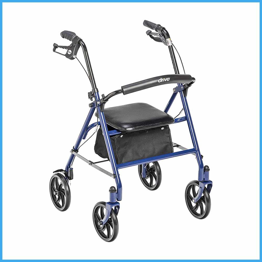 Adjustable-Rollator-with-Seat-and-Brakes-China.jpg Adjustable Rollator with Seat and Brakes China - Image 1