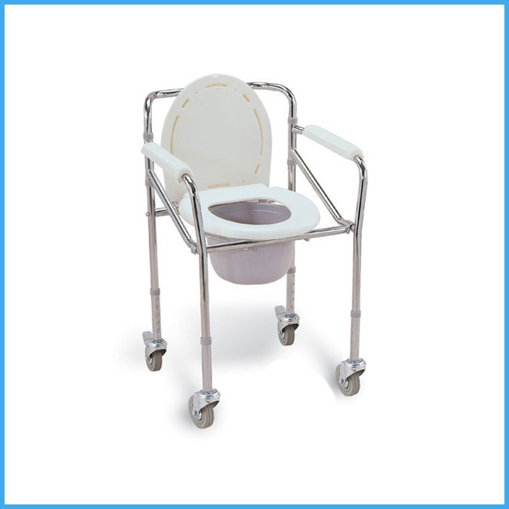 Commode-Chair-Aluminum-with-Wheel-China.jpg Commode Chair Aluminum with Wheel China - Image 1
