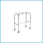 Double Bowl Stand Trolley Complete Stainless Steel With Bucket and Bowl
